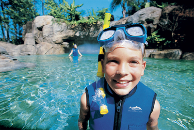Boy Snorkeling at Discovery Cove
