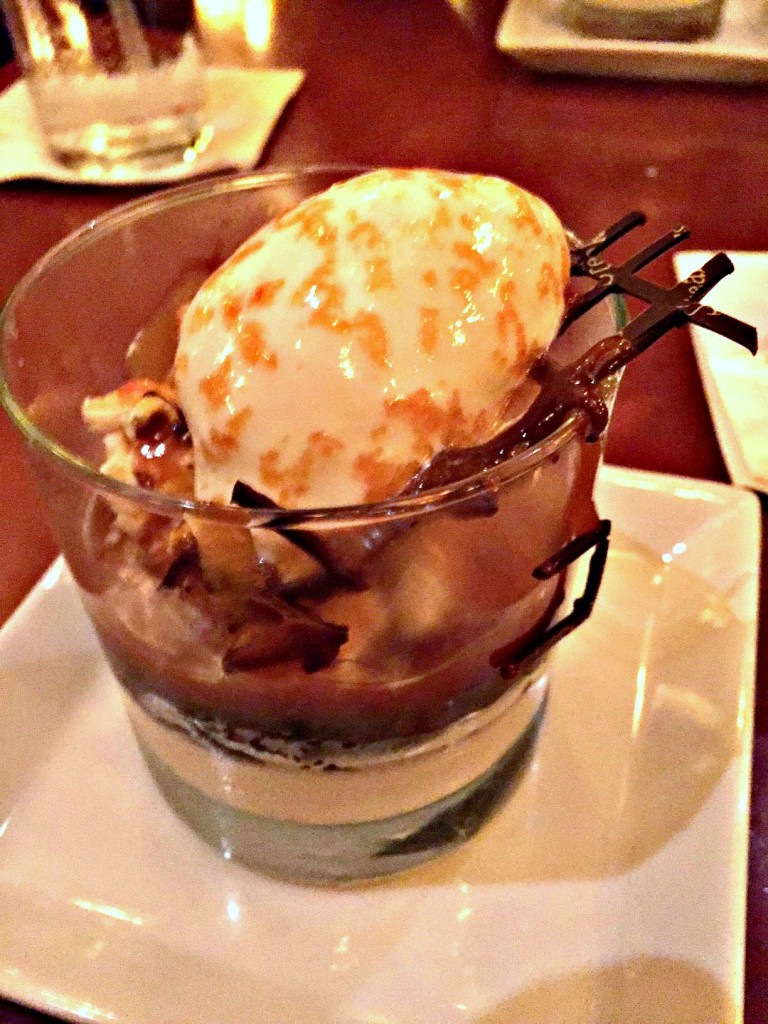 chocolate whisky trifle at Le Cellier