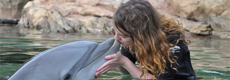 Girl at a Dolphin Experience