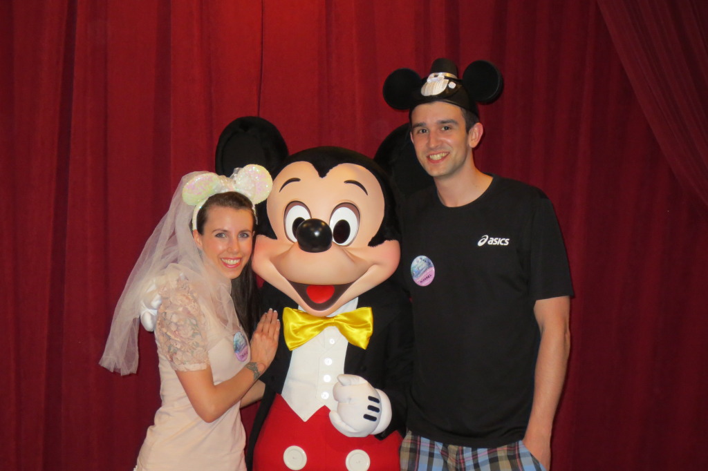 Wedding Couple with Mickey Mouse