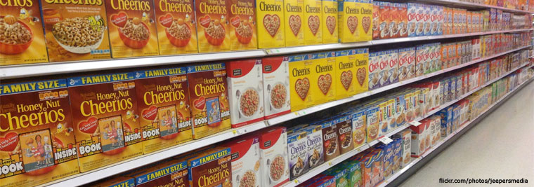 Cereal aisle at Target