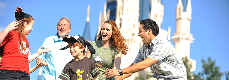 Family having fun at Disney World