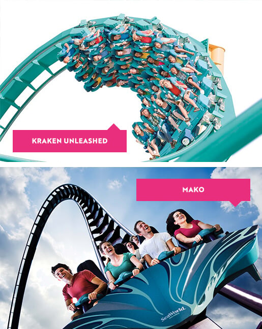 kraken and mako rides at seaworld